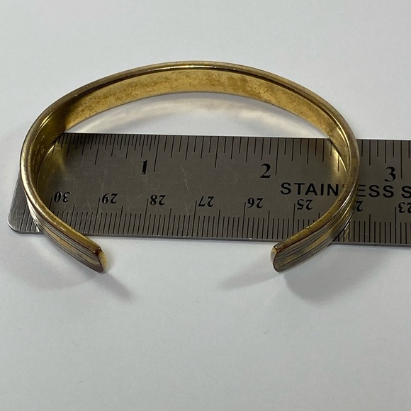 24 kt Gold Electroplated and Silver Toned Magnetic Cuff Bracelet - Picture 8 of 8